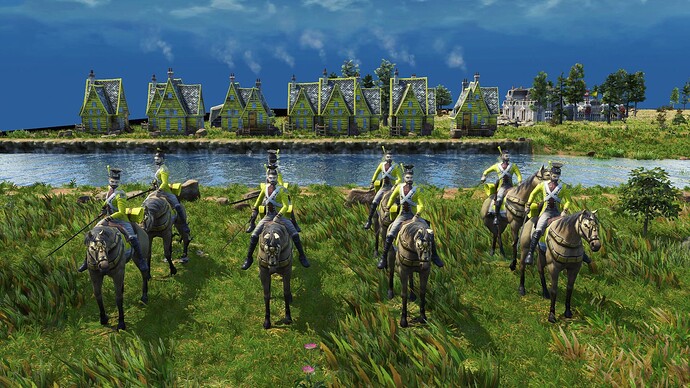AoE III DE German Veteran Uhlan during the day