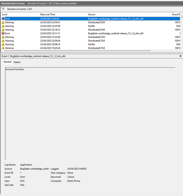 Eventrecordid Game continues to crash constantly. Bugsplat Incorrect Function error ...