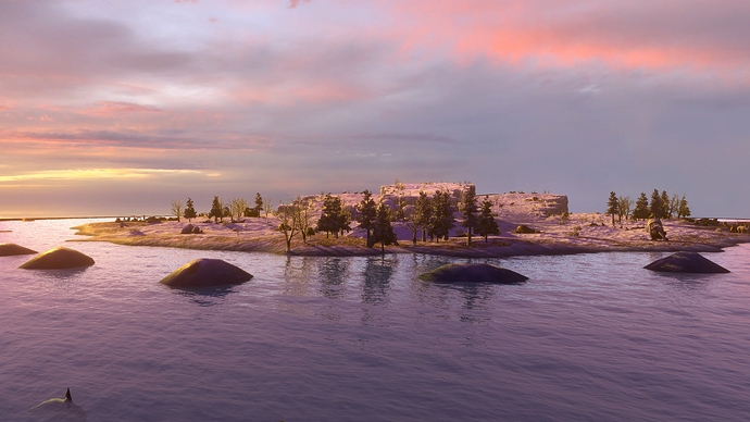 AoE III DE Greenland at sunset