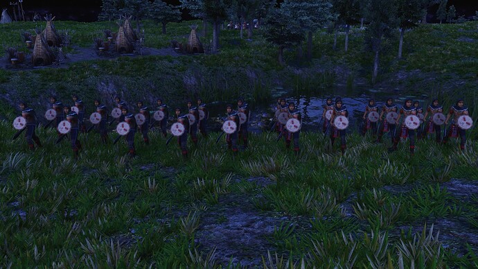 AoE III DE Lakota Elite Club Warrior during the night