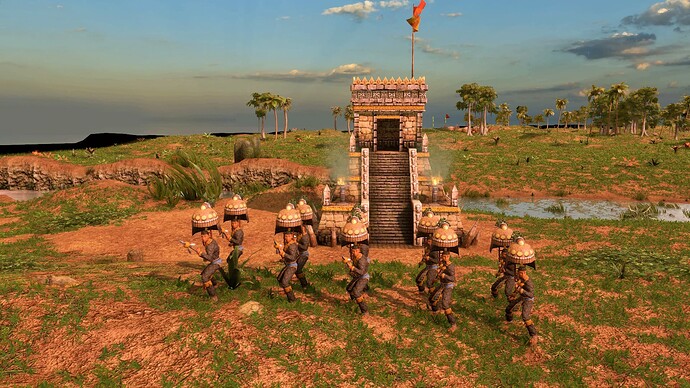 AoE III DE Aztecs Champion Puma Spearman at sunrise