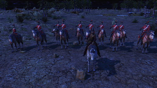 AoE III DE San Martin leading Mounted Granadero during the night