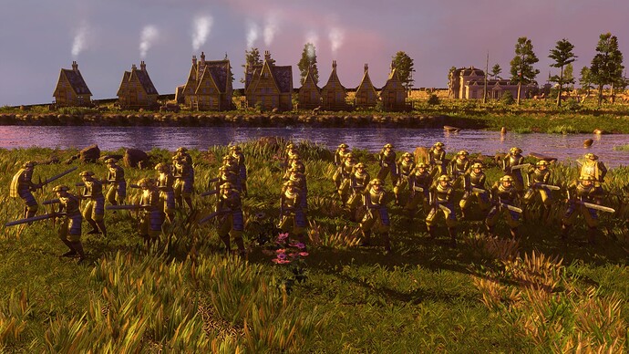 AoE III DE German Zweihänder at sunset