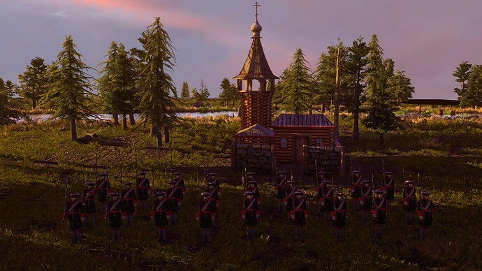 AoE III DE Russian Veteran Rekrut at sunset
