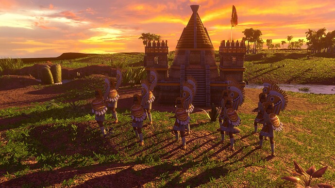 AoE III DE Aztecs Champion Eagle Runner Knight at sunset