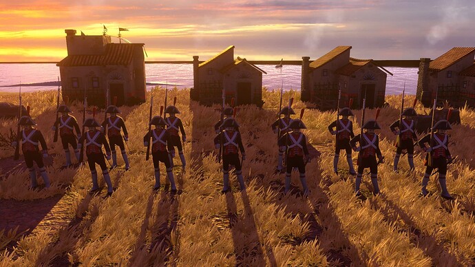 AoE III DE Spanish Walloon Guard at sunset
