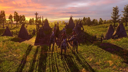 AoE III DE Comanche Horse Archer at sunset