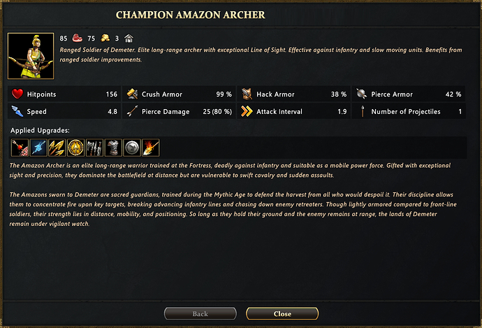 AoMR Champion Amazon Archer fully upgraded