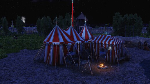 AoE III DE Command Post during the night