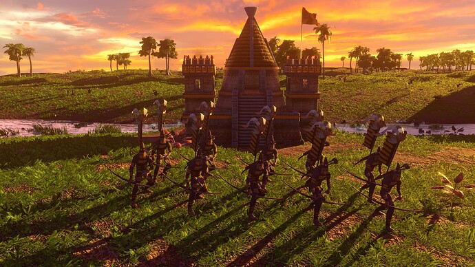 AoE III DE Aztecs Champion Arrow Knight at sunset