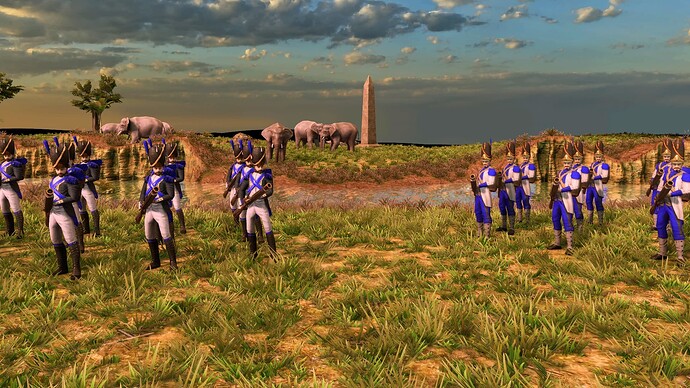 AoE III French Old Guard and Imperial Grenadiers at sunrise