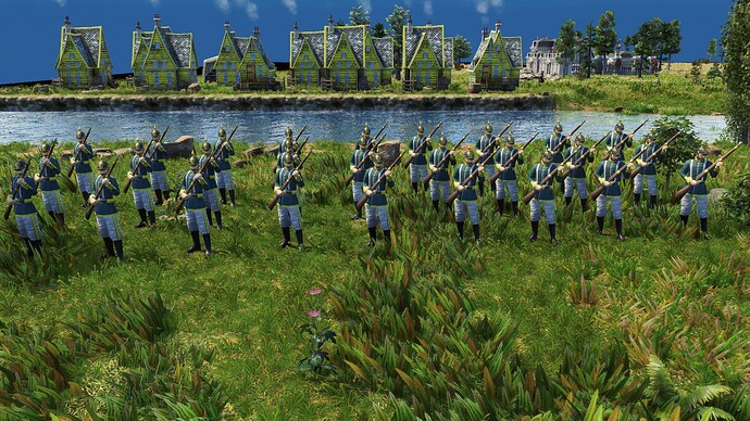 AoE III DE German Needle Gunner during the day
