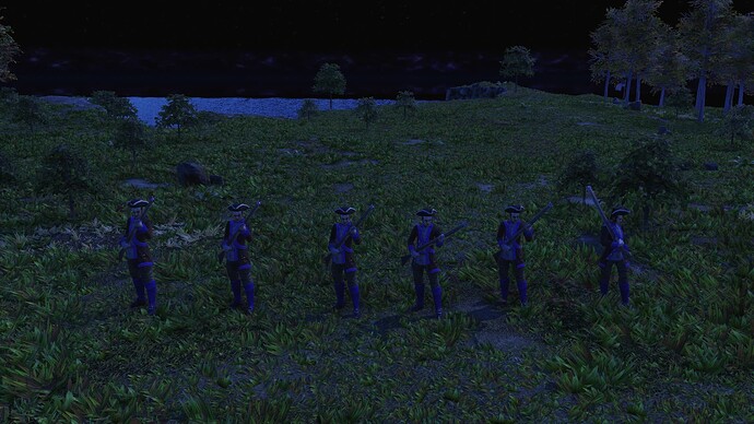 AoE III DE United States Commerce Age Minuteman during the night
