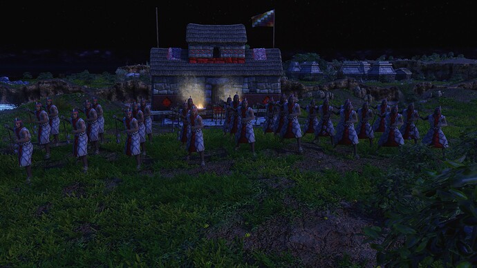 AoE III DE Inca Bolas Warrior during the night