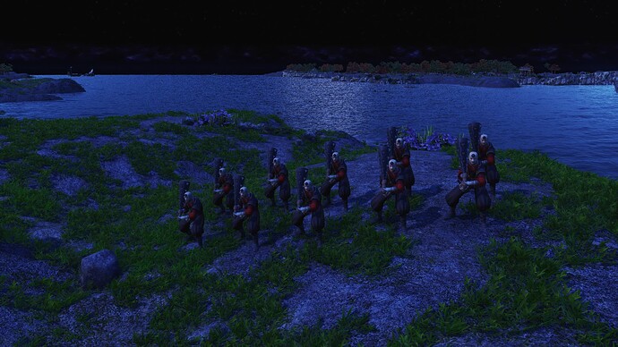 AoE III DE Japanese Honored Yamabush during the night