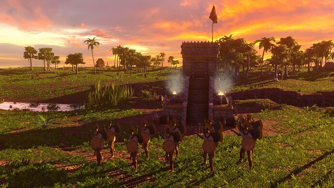 AoE III DE Aztecs Legendary Otontin Slinger at sunset