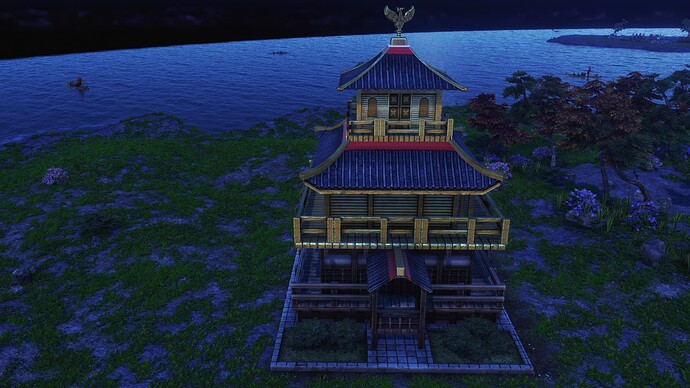 AoE III DE Golden Pavilion during the night