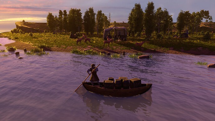 AoE III DE River Trader at sunset