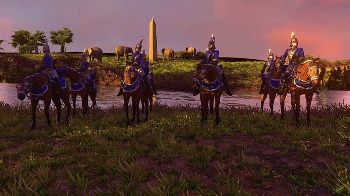 AoE III DE Veteran Cuirassier at sunset