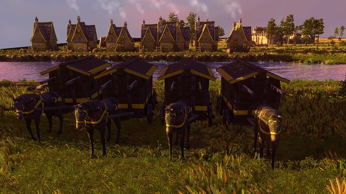 AoE III DE German Veteran War Wagon at sunset