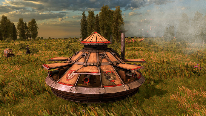 AoE III DE Leonardo's Tank at sunrise II