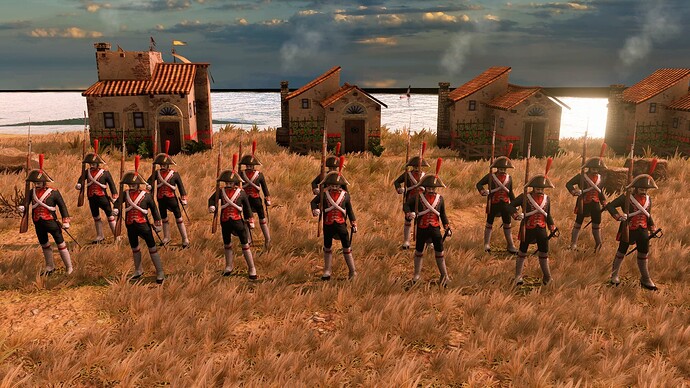 AoE III DE Spanish Walloon Guard at sunrise