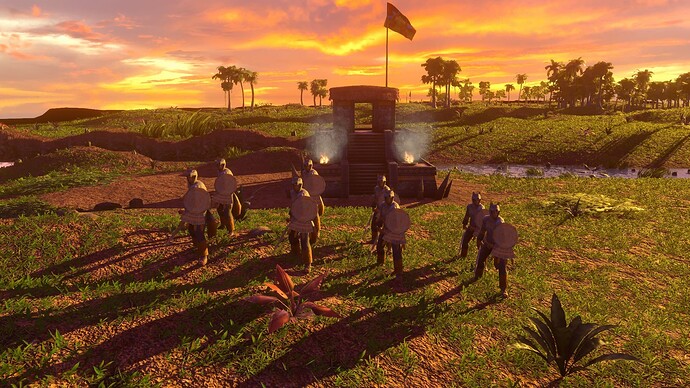 AoE III DE Aztecs Coyote Runner at sunset