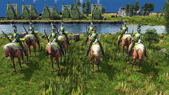 AoE III DE German Guard Prinz Chevauleger during the day