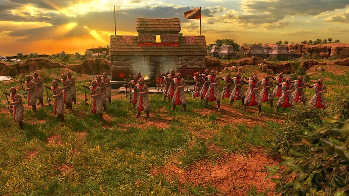 AoE III DE Inca Bolas Warrior at sunrise