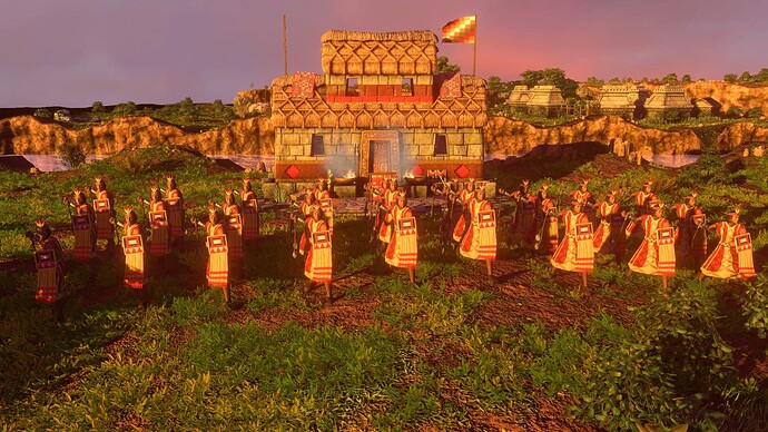 AoE III DE Inca Champion Bolas Warrior at sunset