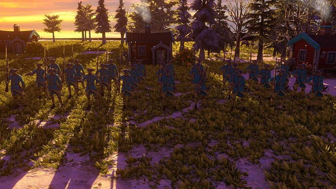 AoE III DE Swedes Veteran Carolean at sunset