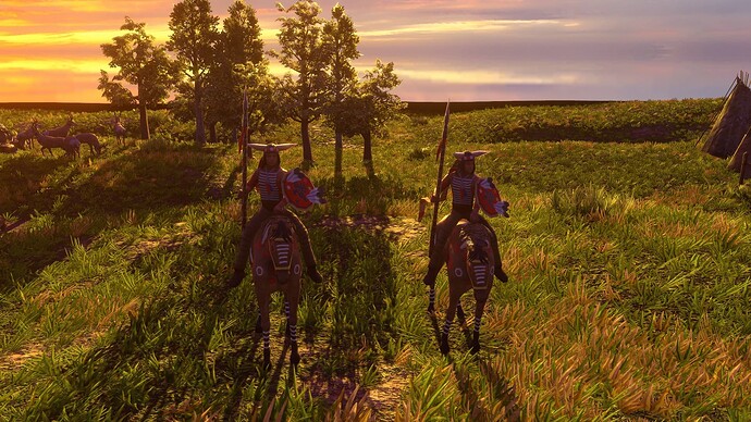 AoE III DE Lakota Takala Soldier at sunset
