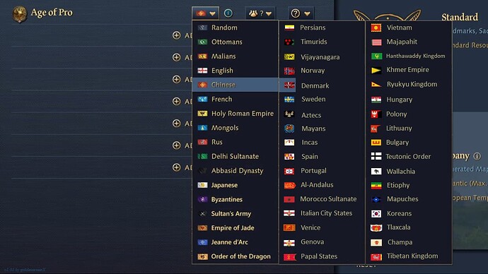 Civ Concept Possible New Civs or variant civs etc - GoldenArmorX 20 9 23 v1.1