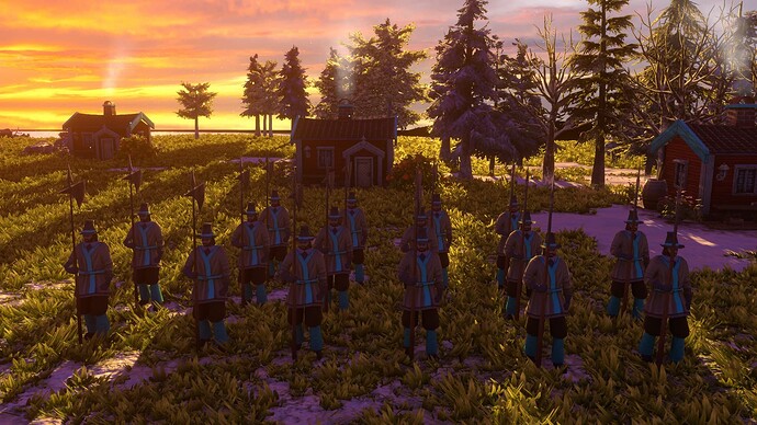 AoE III DE Swedes Gustavian Guard at sunset