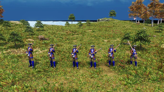AoE III DE United States Commerce Age Minuteman during the day