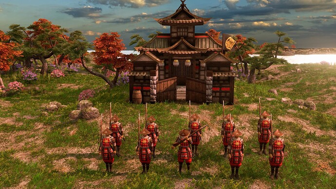 AoE III DE Japanese Honored Ashigaru Musketeer at sunrise