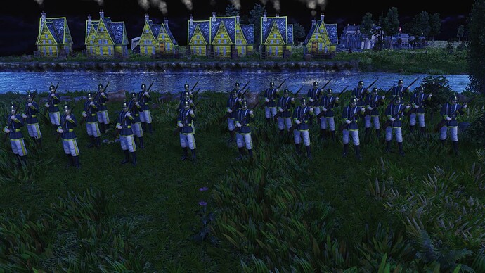 AoE III DE German Needle Gunner during the night