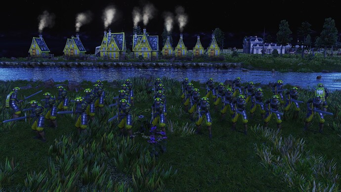 AoE III DE German Zweihänder during the night