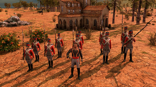 AoE III DE Simón Bolívar leading the Independence Guard at sunrise II