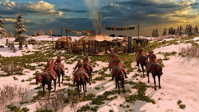 AoE III DE Tengri Tatar Archer at sunrise