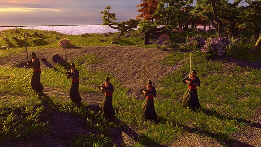 AoE III DE Wokou Ronin at sunset