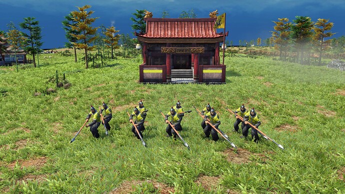 AoE III DE Chinese Disciplined Qiang Pikeman during the day