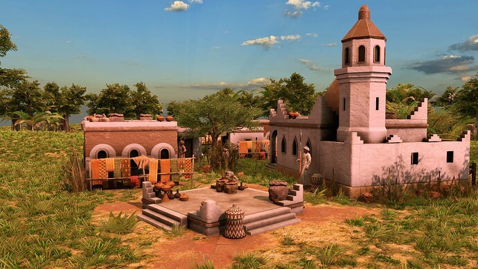 AoE III DE Sudanese settlement in the morning