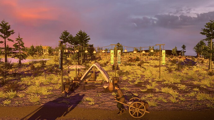 AoE III DE Trade Rickshaw at sunset