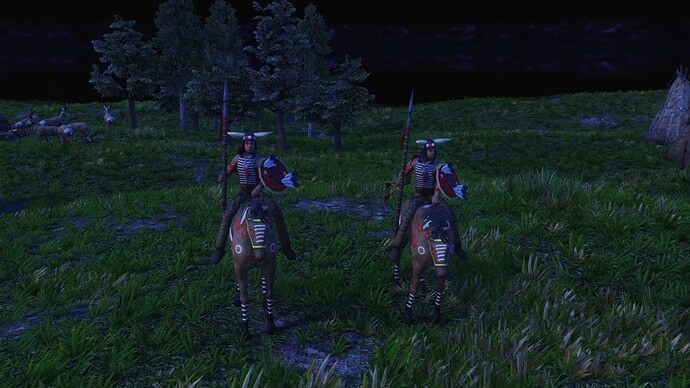 AoE III DE Lakota Takala Soldier during the night