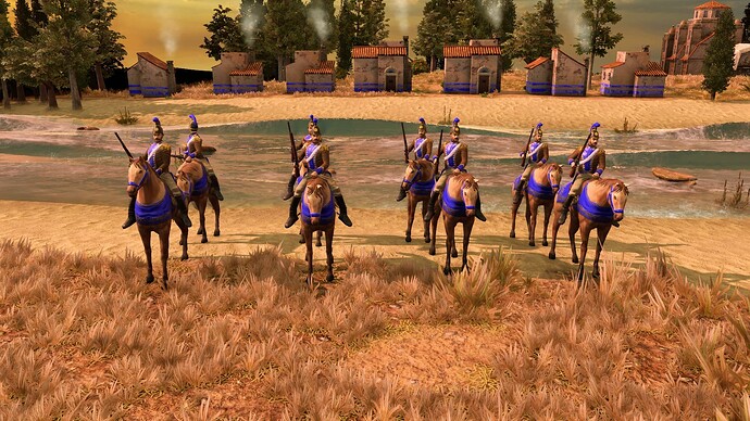 AoE III DE Portuguese Legion Dragoon at sunrise