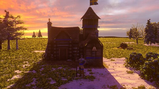 AoE III DE Default Swedes Explorer at sunset