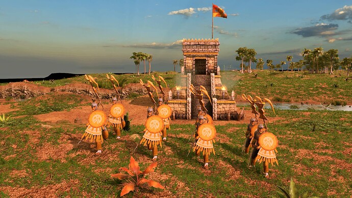 AoE III DE Aztecs Legendary Coyote Runner at sunrise