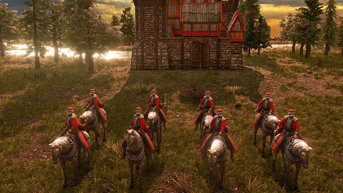 AoE III DE Russian Veteran Cossack at sunrise