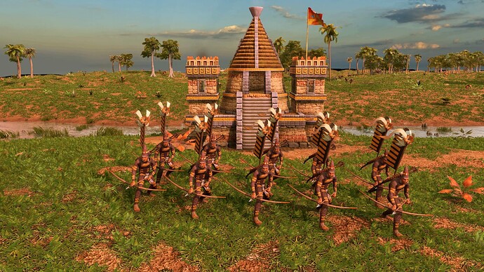 AoE III DE Aztecs Champion Arrow Knight at sunrise
